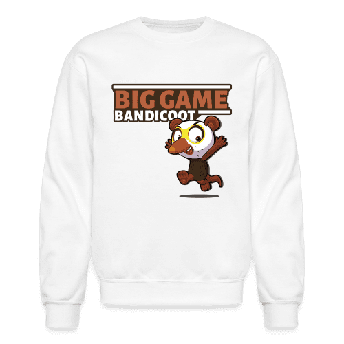 Big Game Bandicoot Character Comfort Adult Crewneck Sweatshirt - white