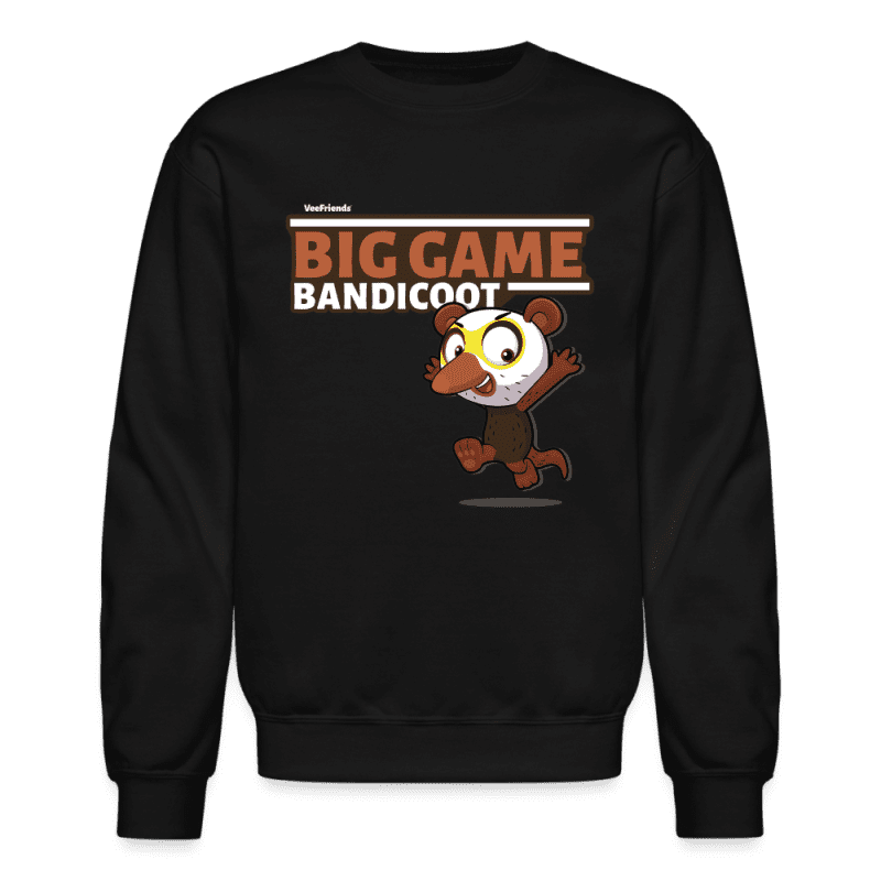 Big Game Bandicoot Character Comfort Adult Crewneck Sweatshirt - black