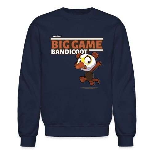 Big Game Bandicoot Character Comfort Adult Crewneck Sweatshirt - navy