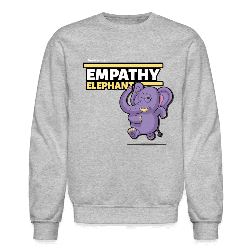 Empathy Elephant Character Comfort Adult Crewneck Sweatshirt - heather gray