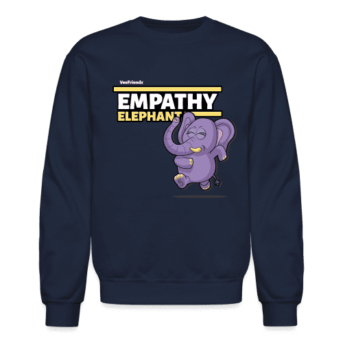 Empathy Elephant Character Comfort Adult Crewneck Sweatshirt - navy