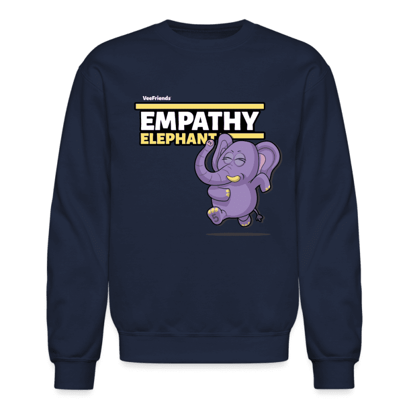 Empathy Elephant Character Comfort Adult Crewneck Sweatshirt - navy