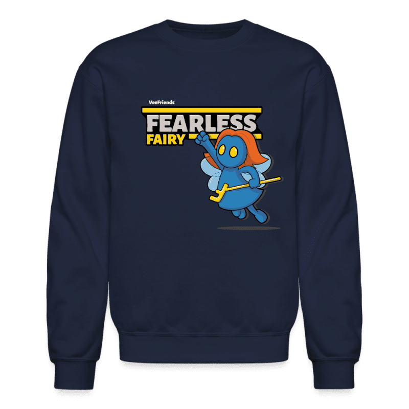 Fearless Fairy Character Comfort Adult Crewneck Sweatshirt - navy