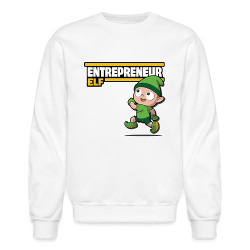 Entrepreneur Elf Character Comfort Adult Crewneck Sweatshirt - white