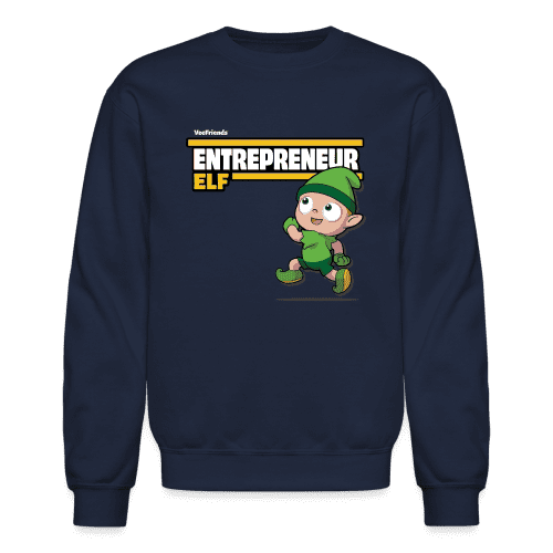 Entrepreneur Elf Character Comfort Adult Crewneck Sweatshirt - navy