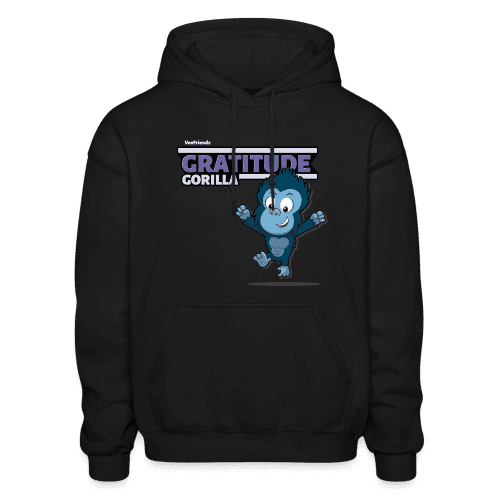 Gratitude Gorilla Character Comfort Adult Hoodie - black