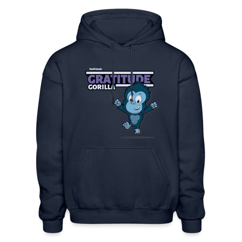 Gratitude Gorilla Character Comfort Adult Hoodie - navy