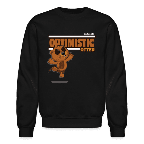 Optimistic Otter Character Comfort Adult Crewneck Sweatshirt - black