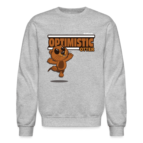 Optimistic Otter Character Comfort Adult Crewneck Sweatshirt - heather gray