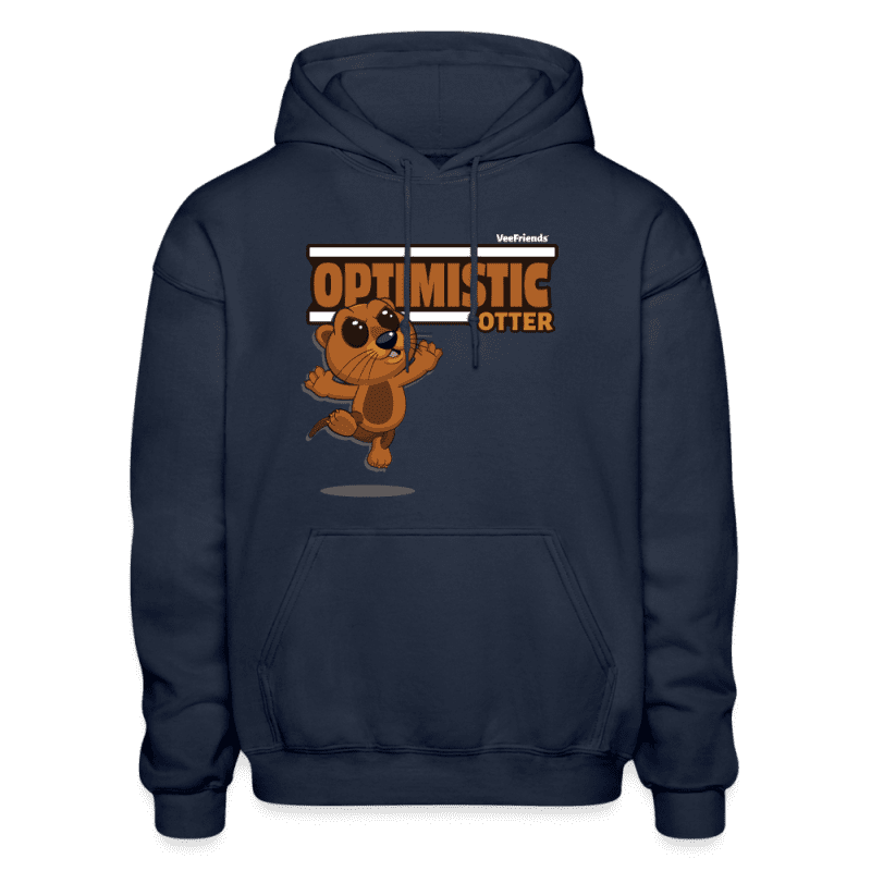 Optimistic Otter Character Comfort Adult Hoodie - navy