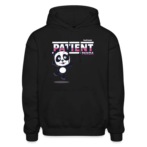 Patient Panda Character Comfort Adult Hoodie - black