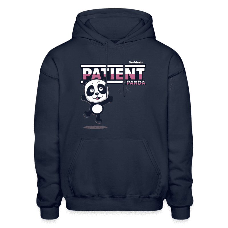 Patient Panda Character Comfort Adult Hoodie - navy