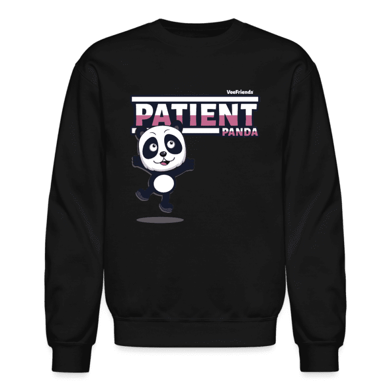 Patient Panda Character Comfort Adult Crewneck Sweatshirt - black