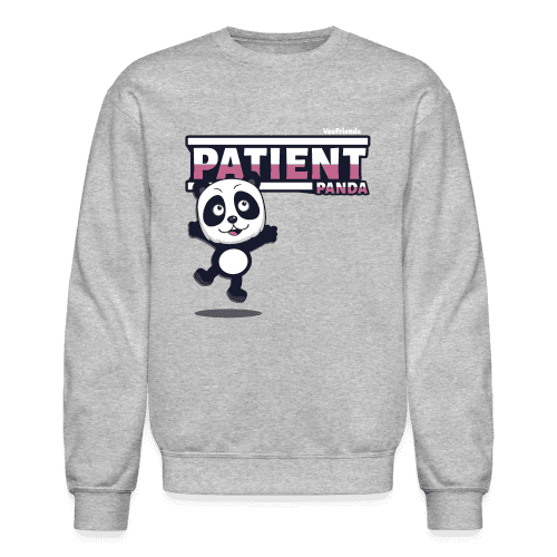 Patient Panda Character Comfort Adult Crewneck Sweatshirt - heather gray