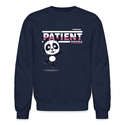 Patient Panda Character Comfort Adult Crewneck Sweatshirt - navy