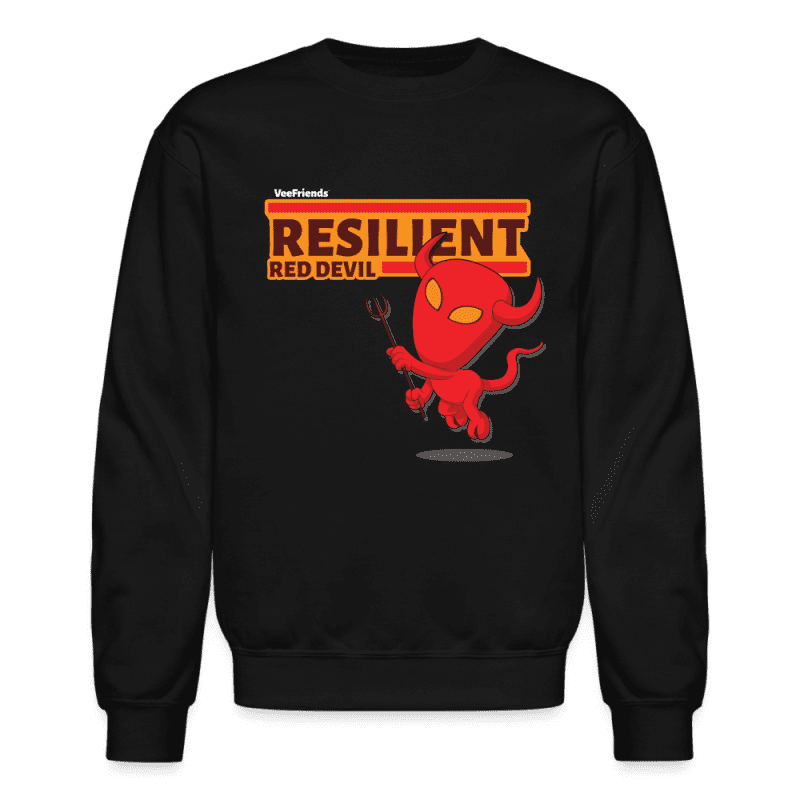 Resilient Red Devil Character Comfort Adult Crewneck Sweatshirt - black