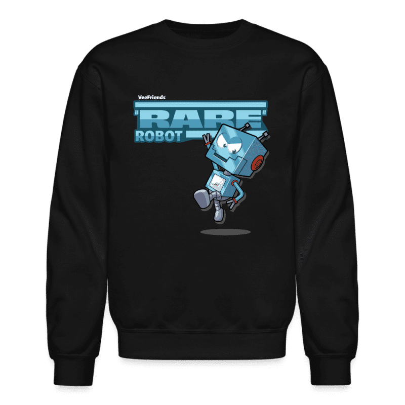 "Rare" Robot Character Comfort Adult Crewneck Sweatshirt - black