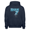 "Rare" Robot Character Comfort Adult Hoodie - navy