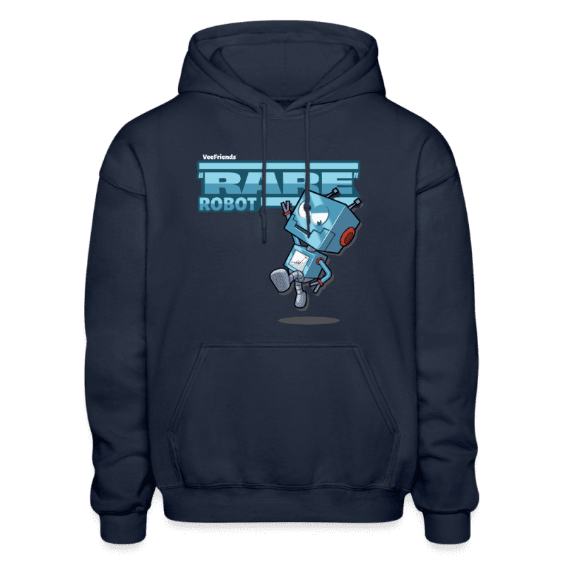 "Rare" Robot Character Comfort Adult Hoodie - navy