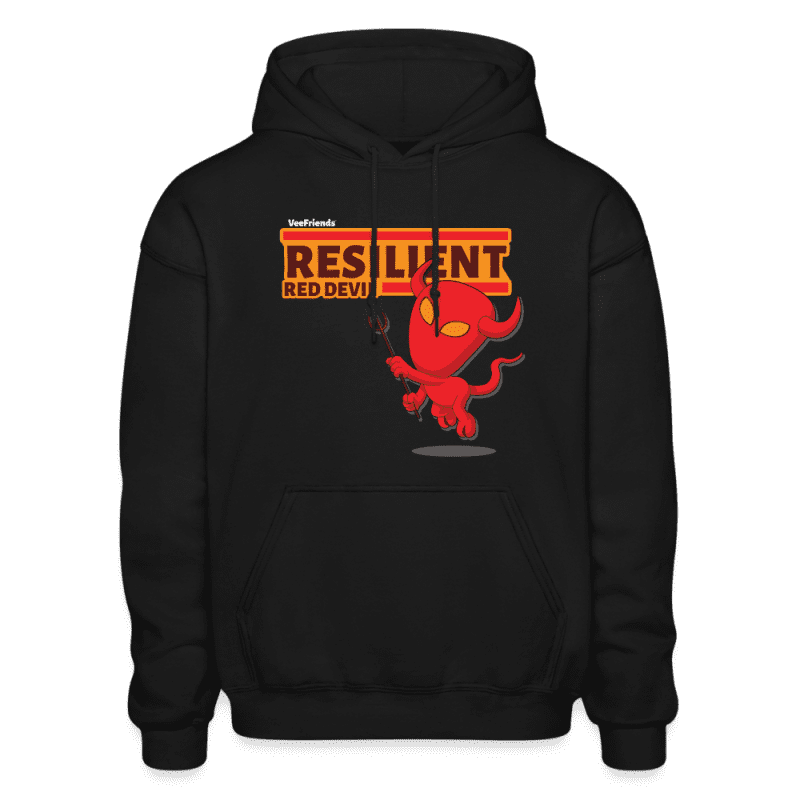 Resilient Red Devil Character Comfort Adult Hoodie - black