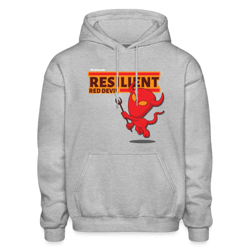 Resilient Red Devil Character Comfort Adult Hoodie - heather gray