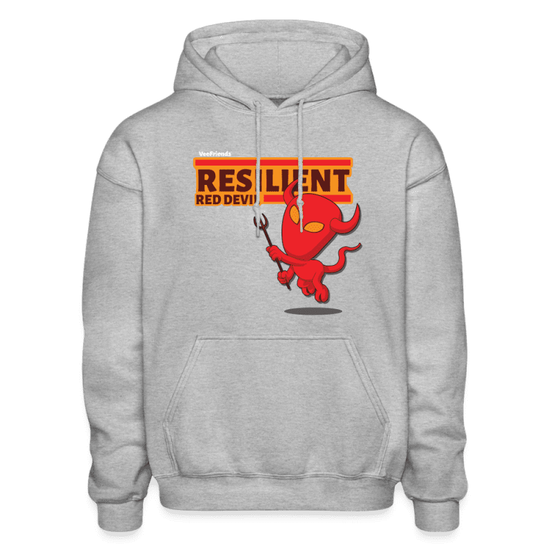 Resilient Red Devil Character Comfort Adult Hoodie - heather gray