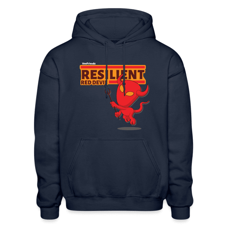 Resilient Red Devil Character Comfort Adult Hoodie - navy