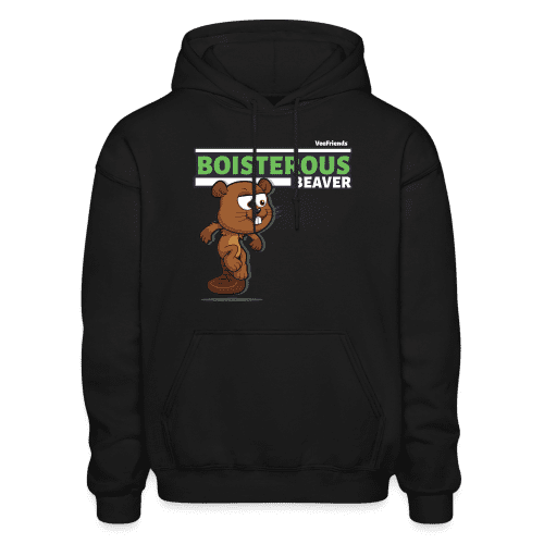 Boisterous Beaver Character Comfort Adult Hoodie - black