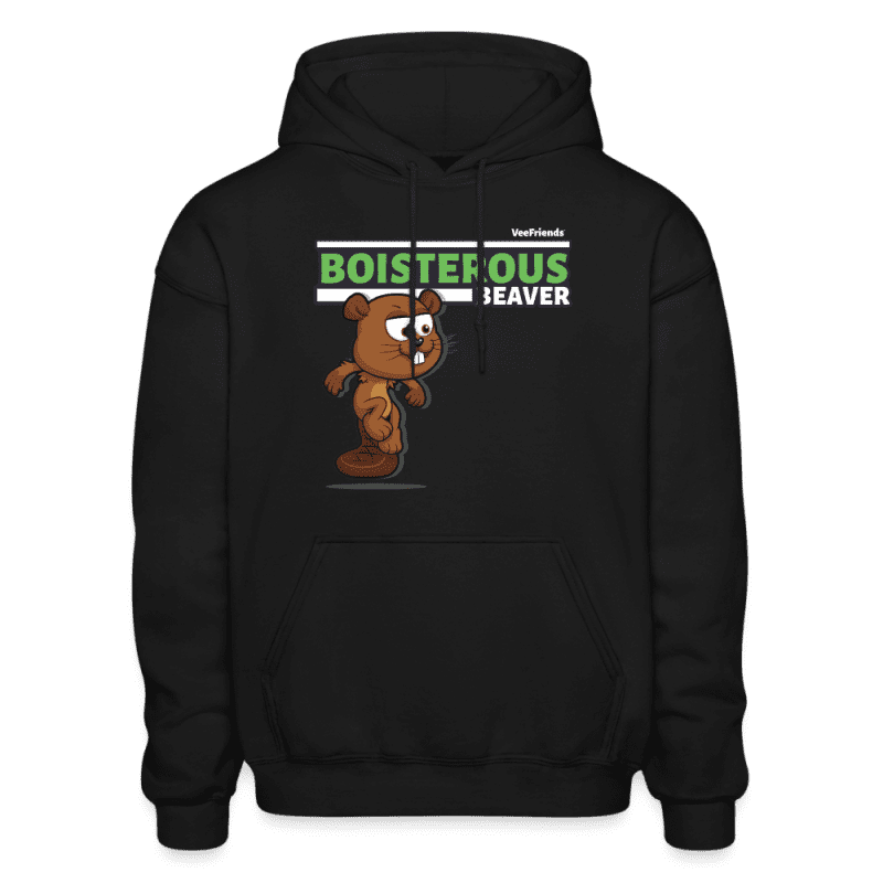 Boisterous Beaver Character Comfort Adult Hoodie - black