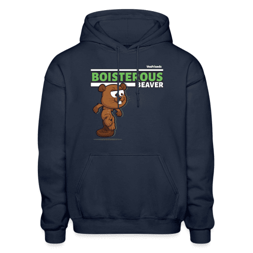 Boisterous Beaver Character Comfort Adult Hoodie - navy