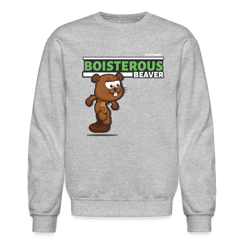 Boisterous Beaver Character Comfort Adult Crewneck Sweatshirt - heather gray