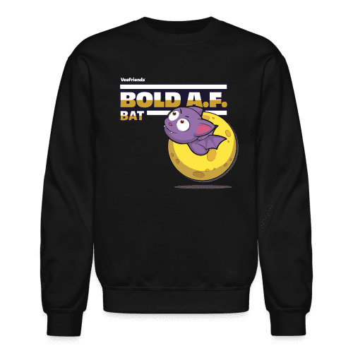 Bold A.F. Bat Character Comfort Adult Crewneck Sweatshirt - black