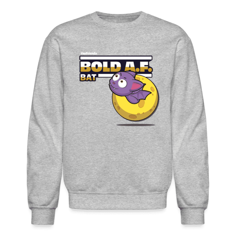 Bold A.F. Bat Character Comfort Adult Crewneck Sweatshirt - heather gray