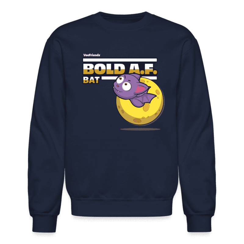 Bold A.F. Bat Character Comfort Adult Crewneck Sweatshirt - navy