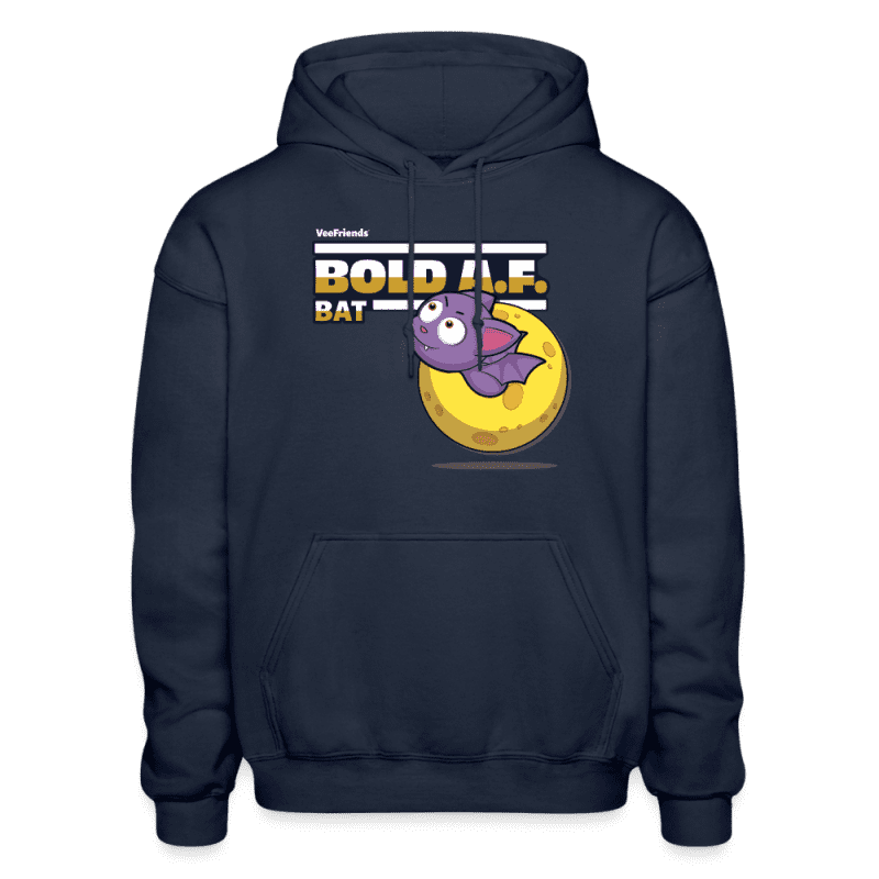 Bold A.F. Bat Character Comfort Adult Hoodie - navy