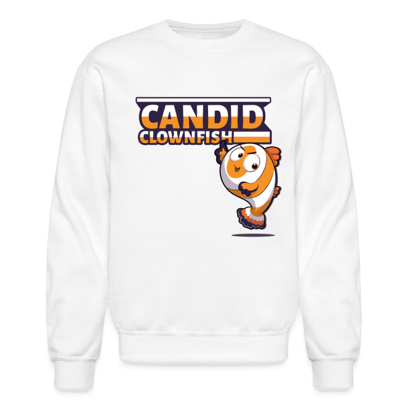 Candid Clownfish Character Comfort Adult Crewneck Sweatshirt - white