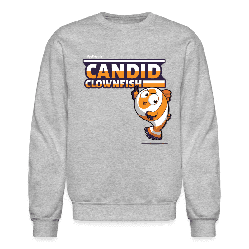 Candid Clownfish Character Comfort Adult Crewneck Sweatshirt - heather gray