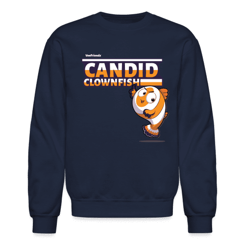 Candid Clownfish Character Comfort Adult Crewneck Sweatshirt - navy