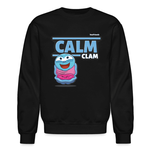 Calm Clam Character Comfort Adult Crewneck Sweatshirt - black