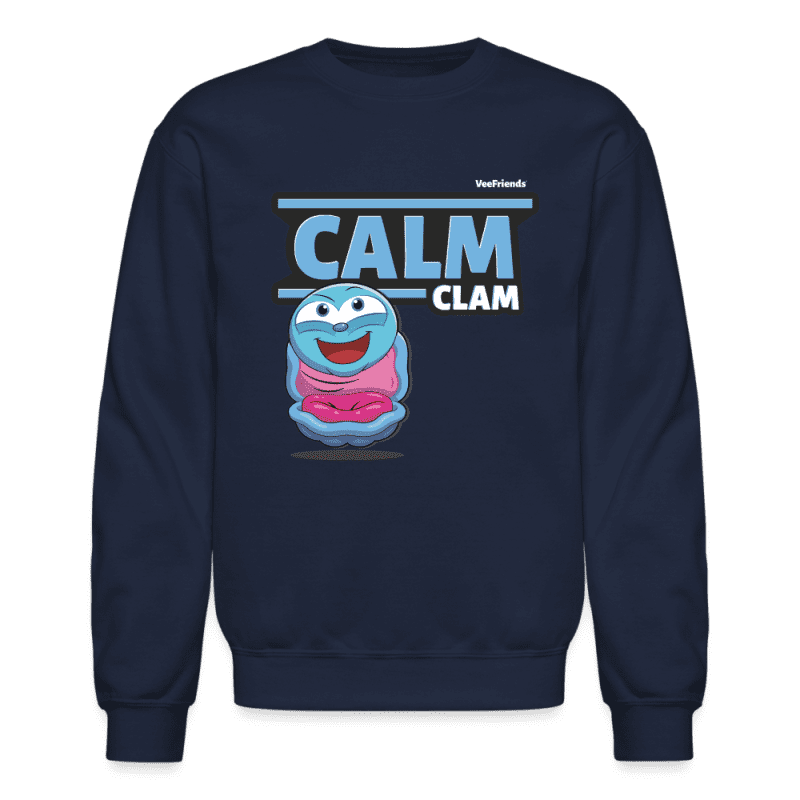 Calm Clam Character Comfort Adult Crewneck Sweatshirt - navy