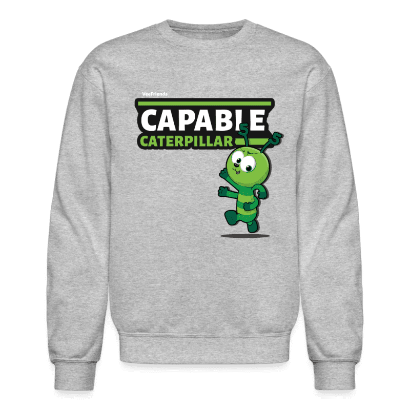 Capable Caterpillar Character Comfort Adult Crewneck Sweatshirt - heather gray