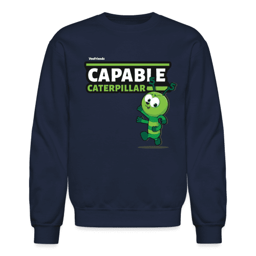 Capable Caterpillar Character Comfort Adult Crewneck Sweatshirt - navy