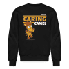 Caring Camel Character Comfort Adult Crewneck Sweatshirt - black