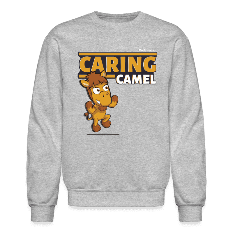 Caring Camel Character Comfort Adult Crewneck Sweatshirt - heather gray