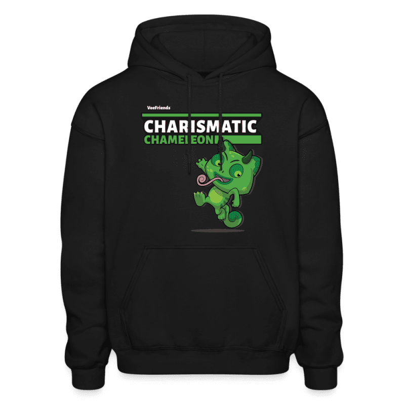 Charismatic Chameleon Character Comfort Adult Hoodie - black