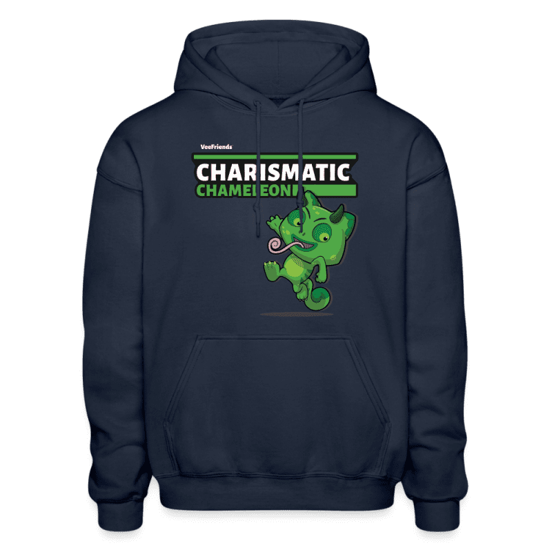 Charismatic Chameleon Character Comfort Adult Hoodie - navy