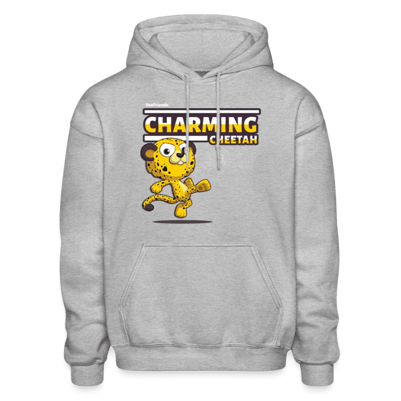 Charming Cheetah Character Comfort Adult Hoodie - heather gray