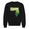 Clever Crocodile Character Comfort Adult Crewneck Sweatshirt - black