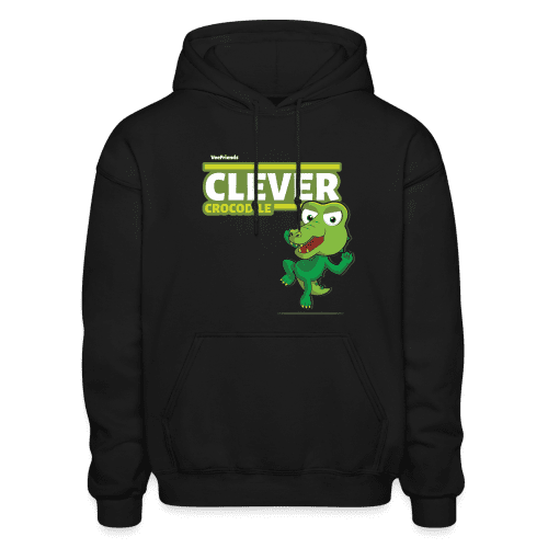 Clever Crocodile Character Comfort Adult Hoodie - black