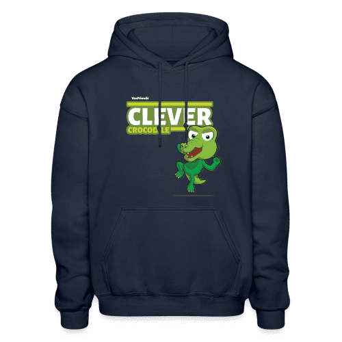 Clever Crocodile Character Comfort Adult Hoodie - navy